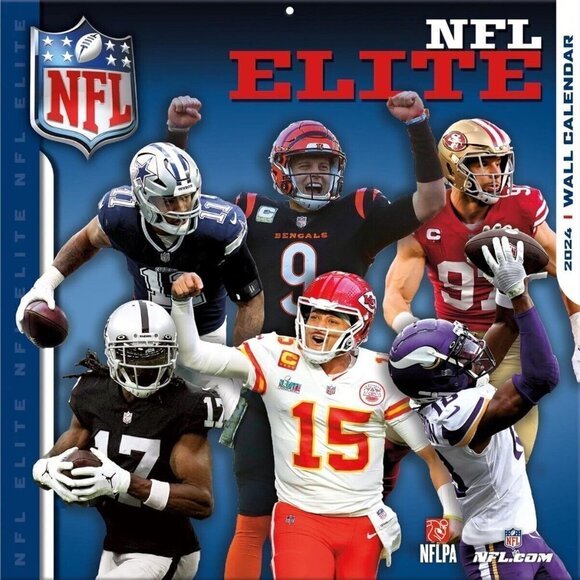 NEW 2024 NFL Elite Football Wall Calendar Kansas City Chiefs Super Bowl Champs - Picture 1 of 4